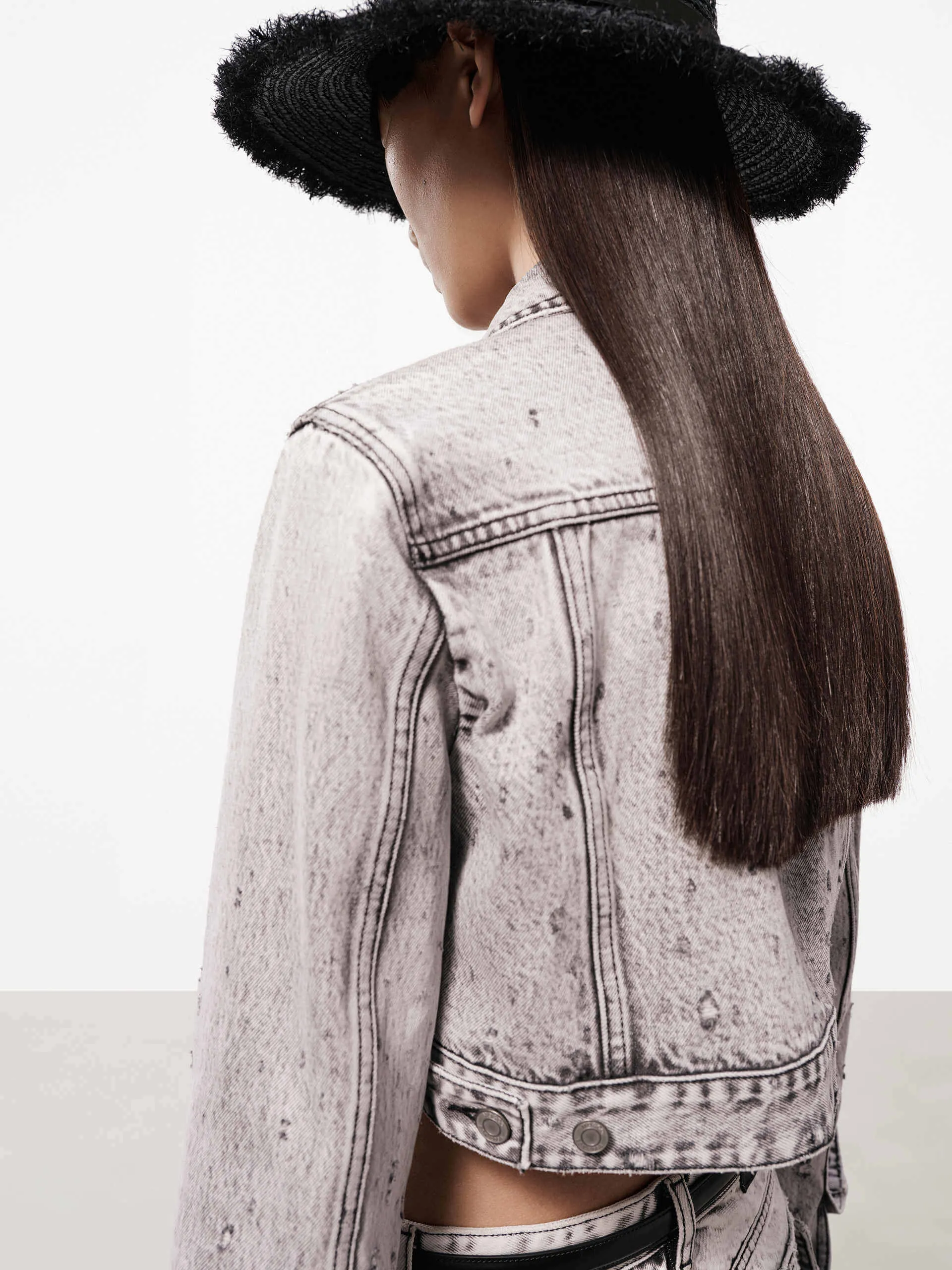 Distressed Denim Jacket sold by Mo&Co product image thumbnail 3