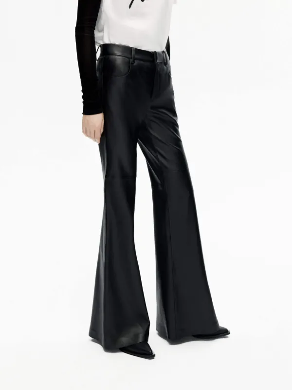 Flared PU Leather Pants sold by Mo&Co