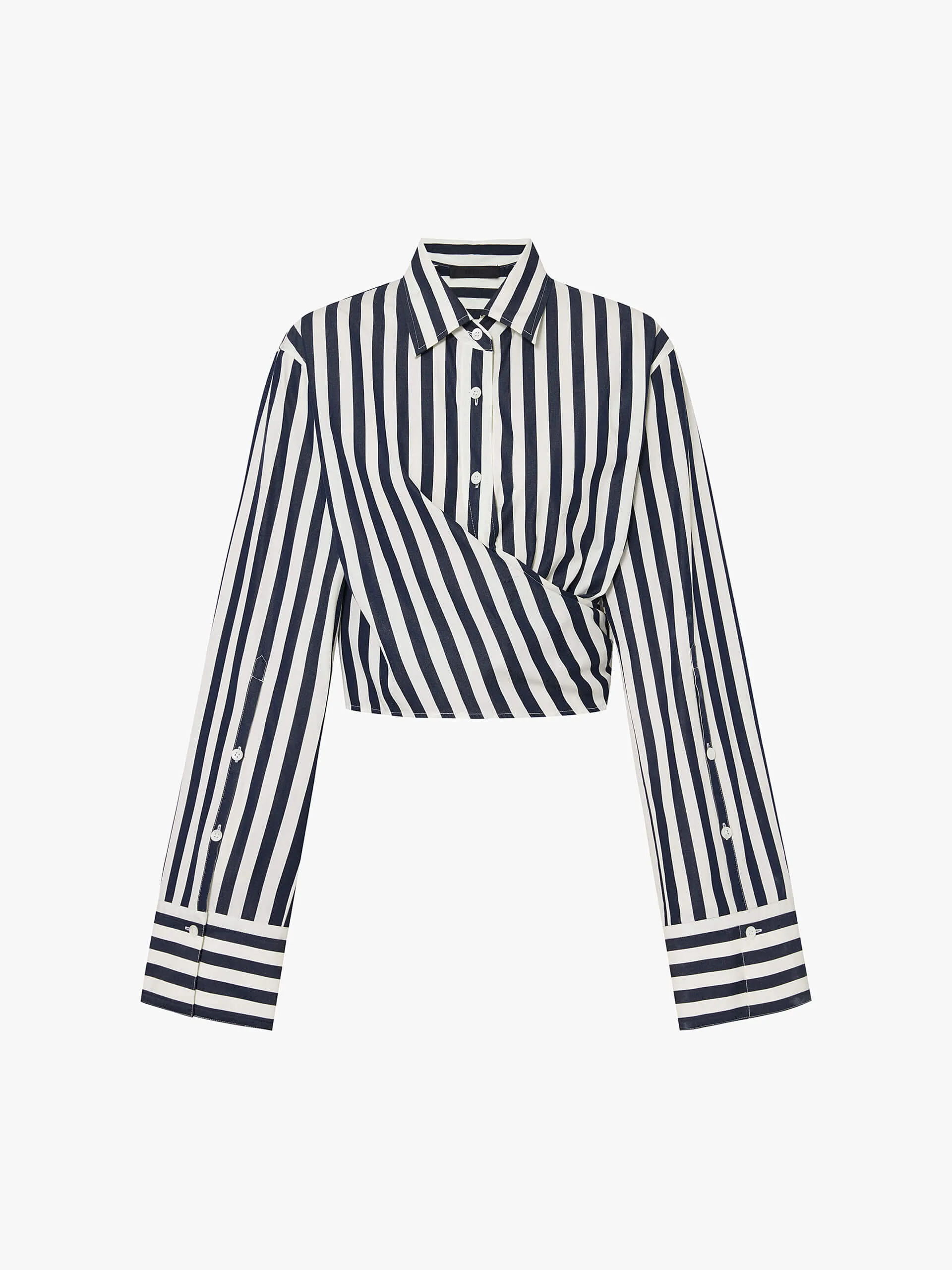 Striped Wrap Cropped Top sold by Mo&Co product image thumbnail 5