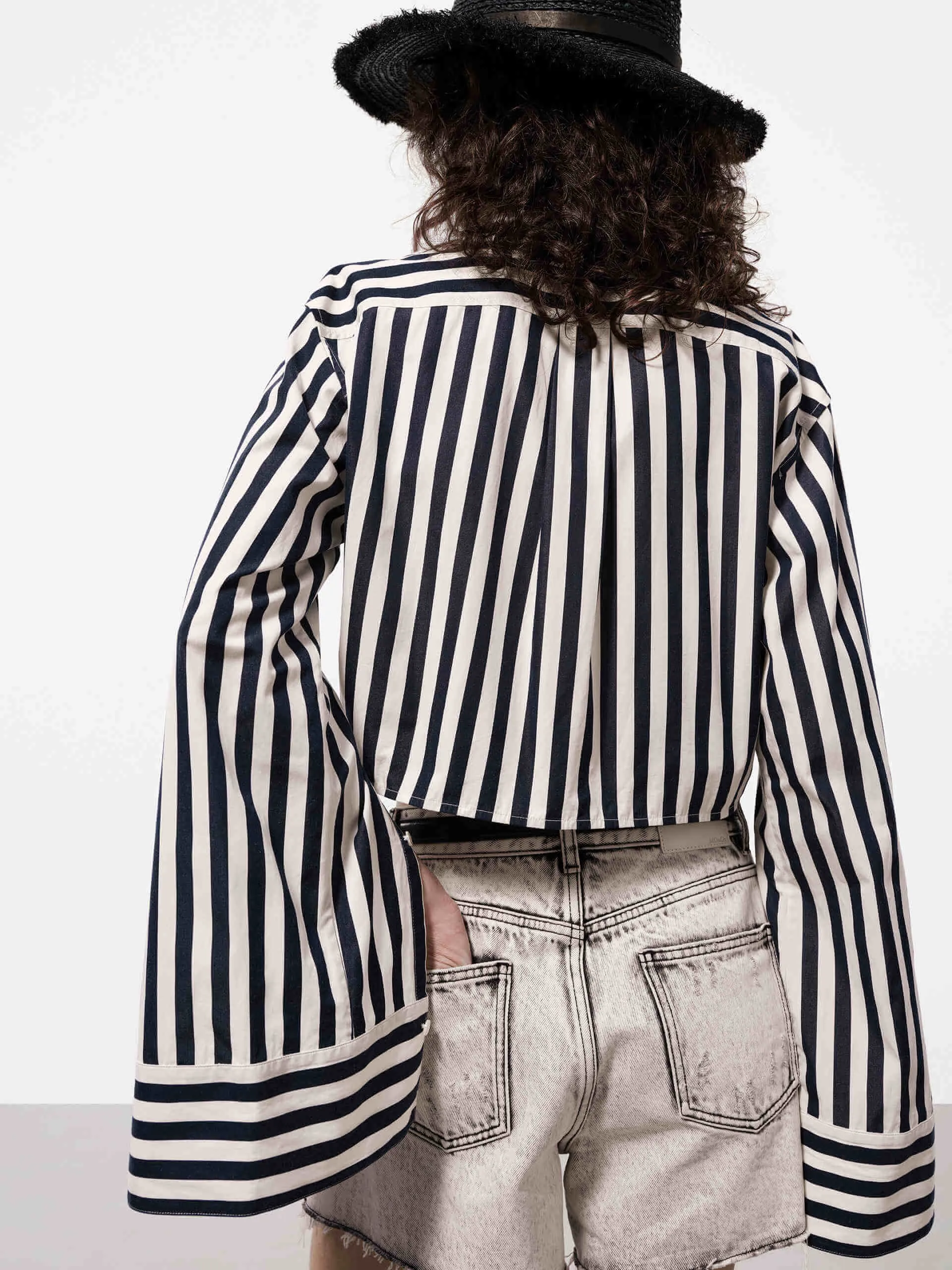 Striped Wrap Cropped Top sold by Mo&Co product image thumbnail 3