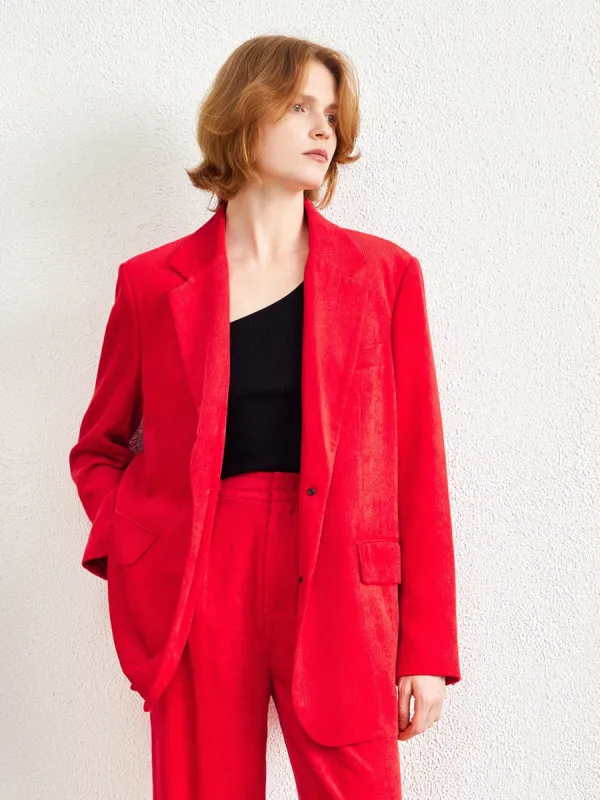 Corduroy Straight Blazer sold by Mo&Co