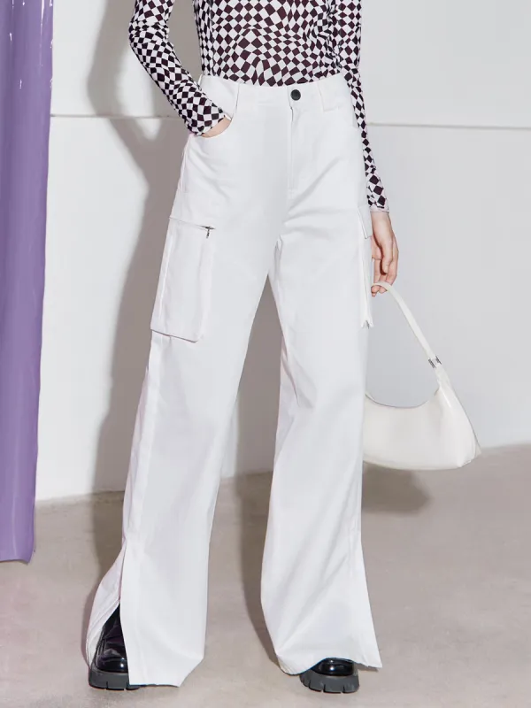 Cotton Cargo Pocket Slits Trousers sold by Mo&Co
