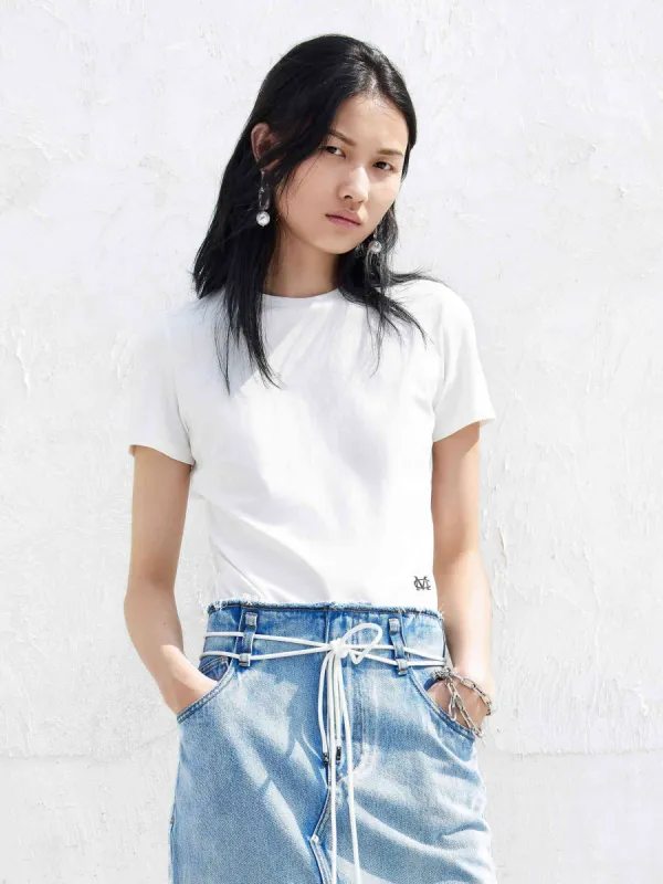 Cotton Letter LOGO T-shirt sold by Mo&Co