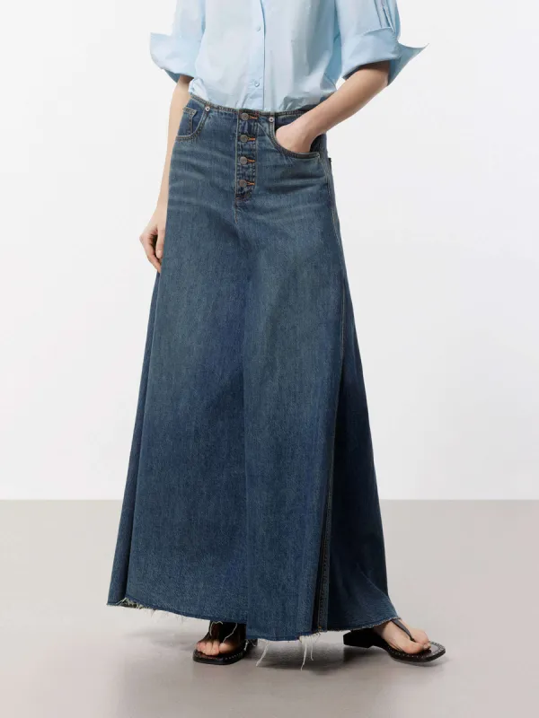 A-line Maxi Denim Skirt sold by Mo&Co