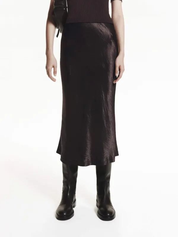 Tailored Satin Midi Skirt sold by Mo&Co