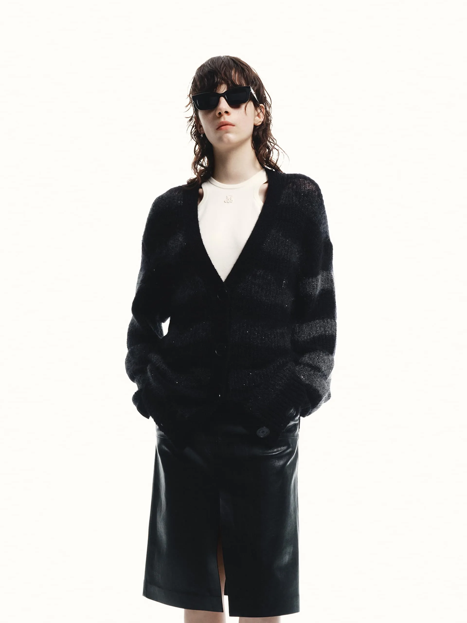 Loose Distressed Knit Cardigan sold by Mo&Co