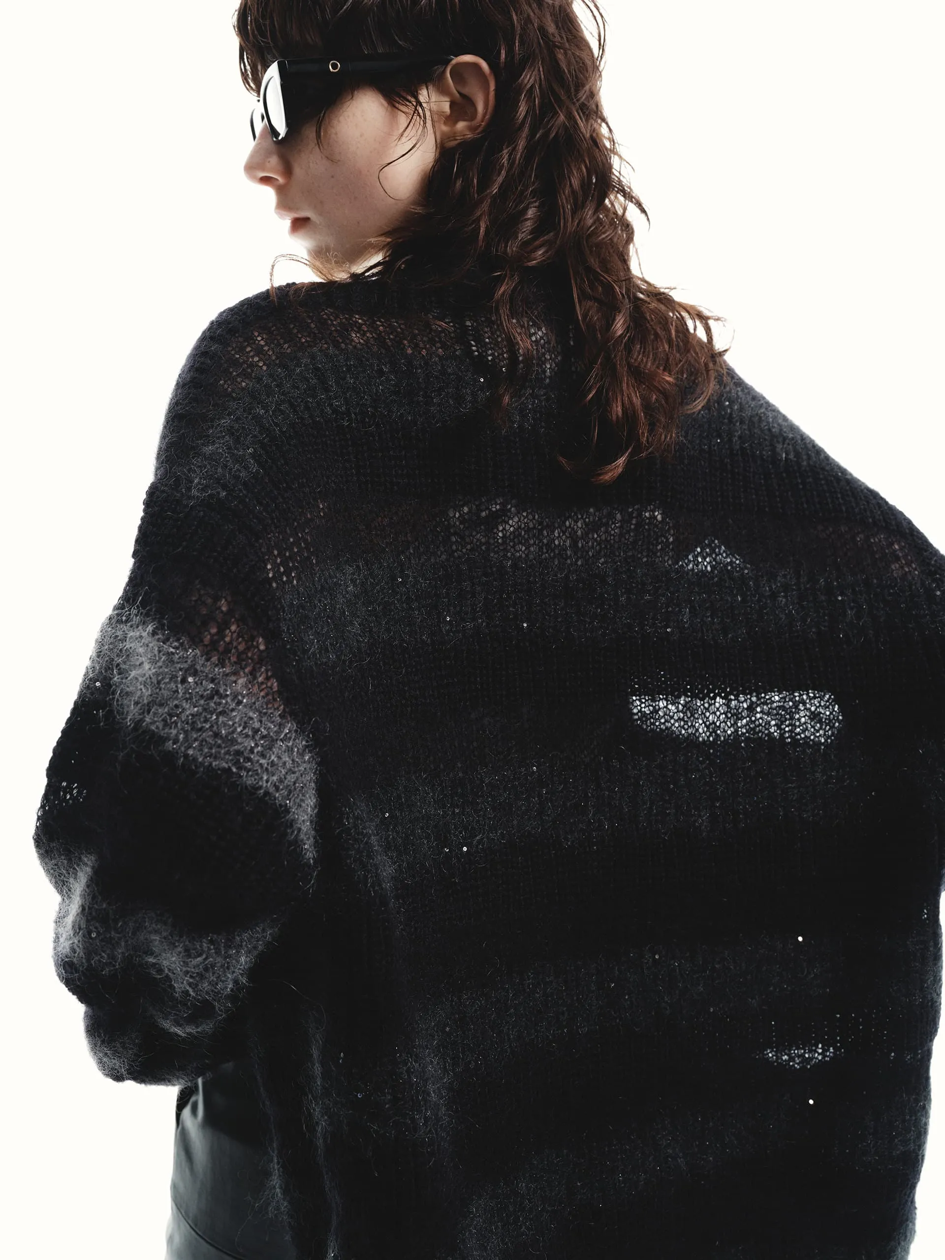 Loose Distressed Knit Cardigan sold by Mo&Co product image thumbnail 3