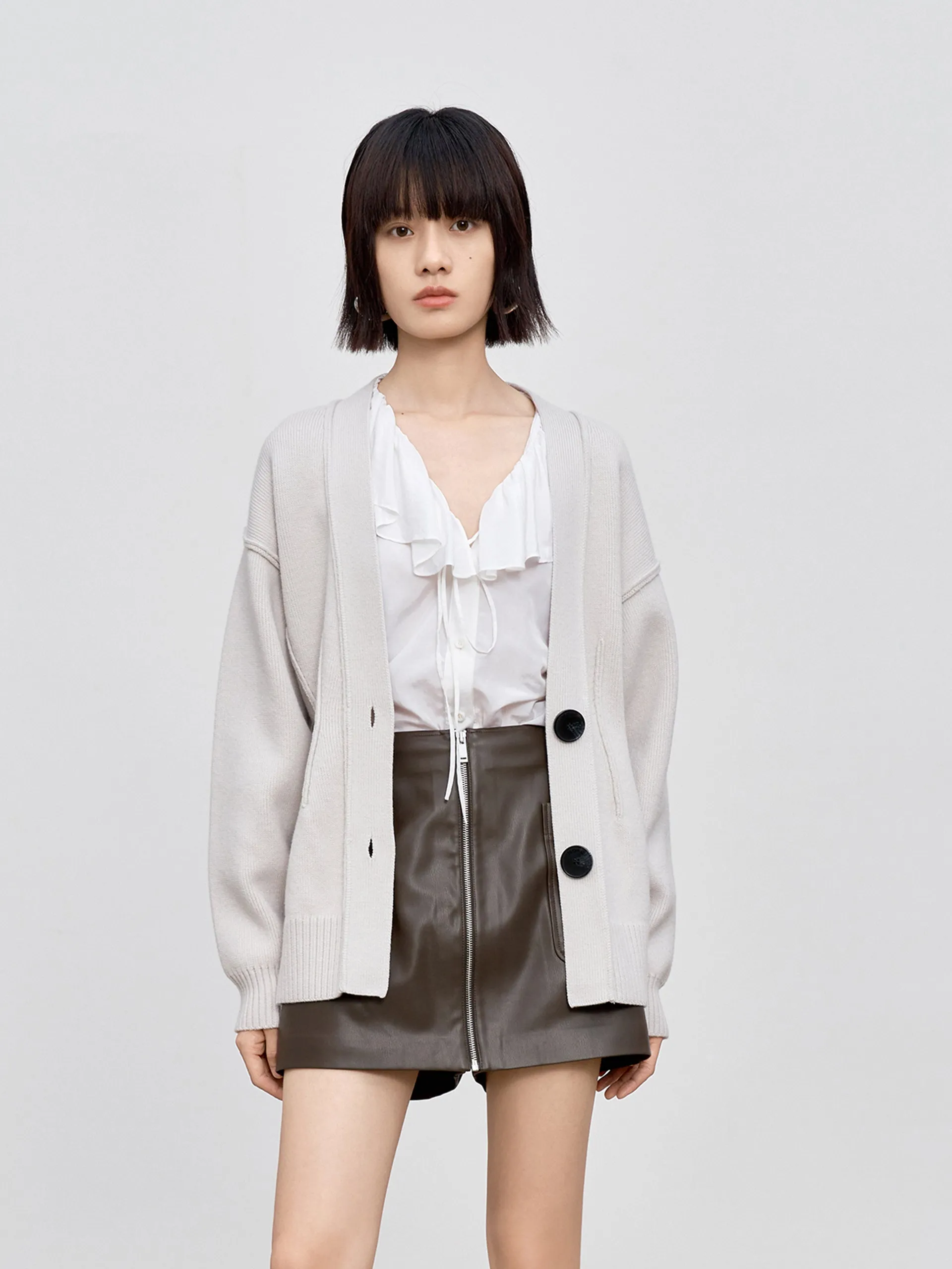 Drop Shoulder Knit Cardigan sold by Mo&Co product image thumbnail 4