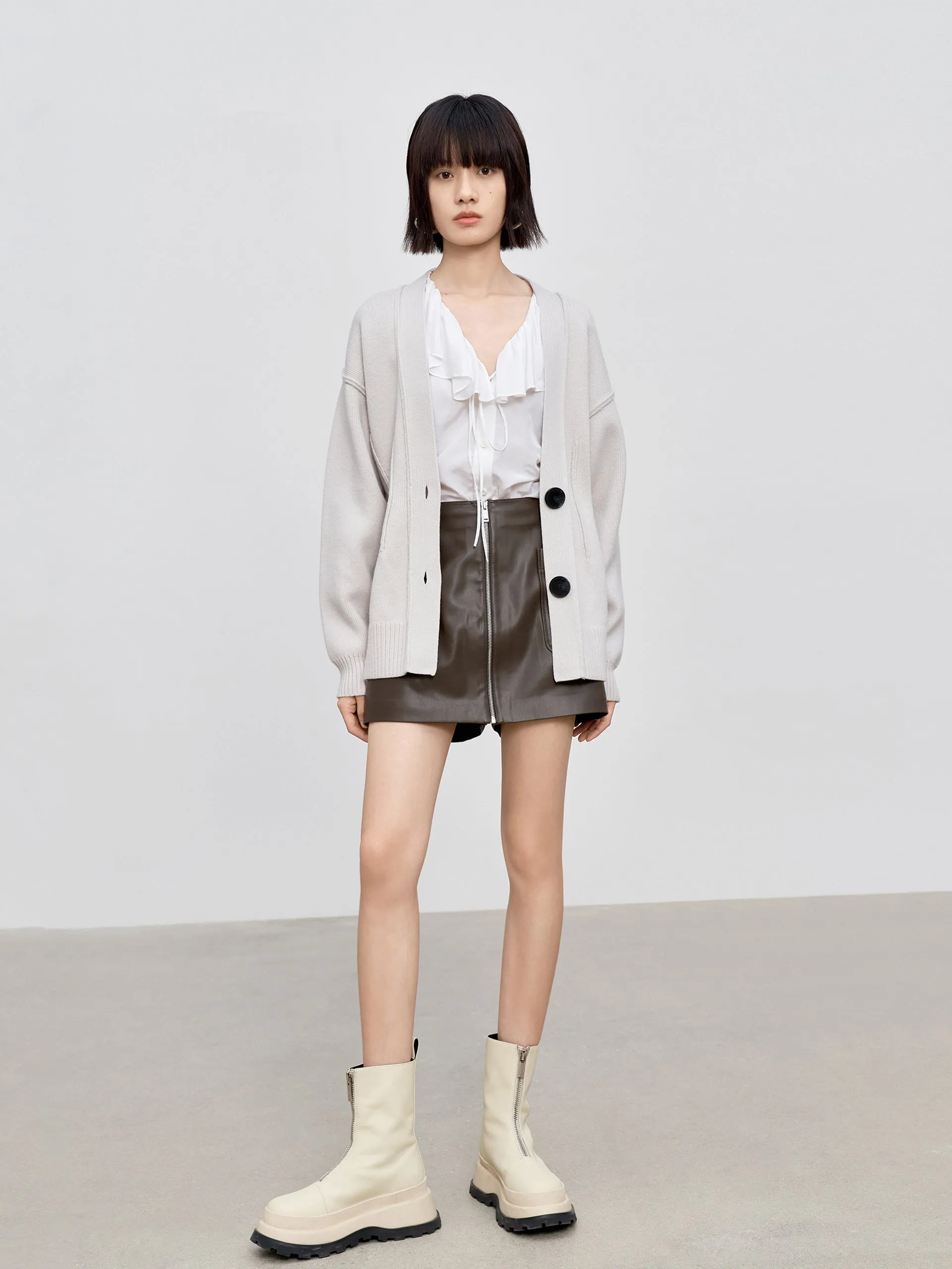 Drop Shoulder Knit Cardigan sold by Mo&Co product image thumbnail 2