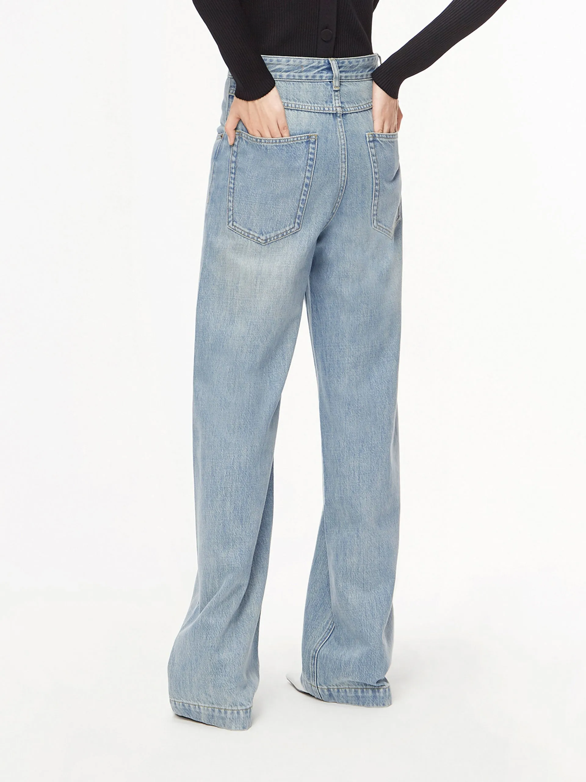 Flowy Long Wide Leg Jeans sold by Mo&Co product image thumbnail 5