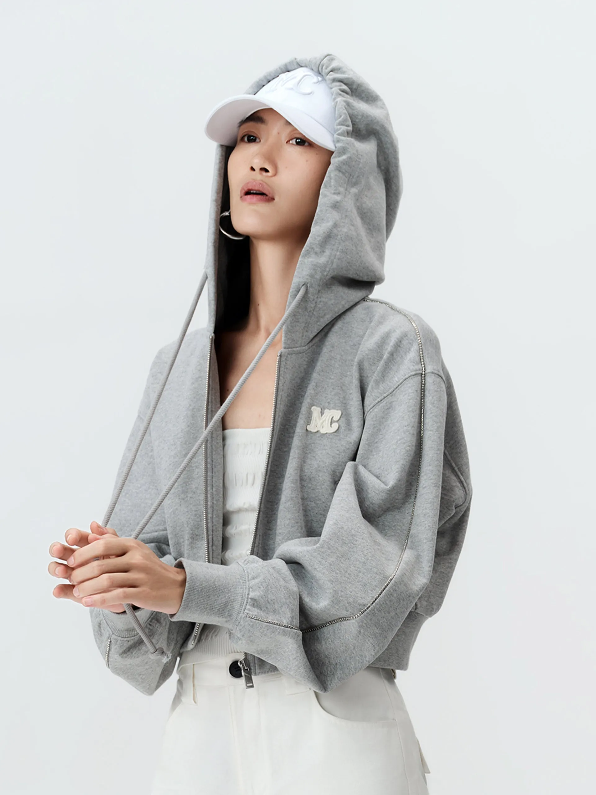 Hooded Cropped Jacket sold by Mo&Co product image thumbnail 2