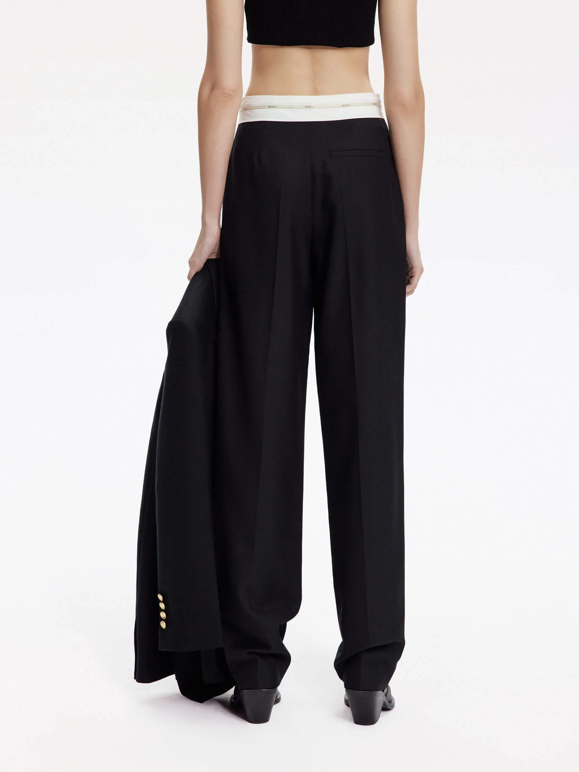 Contrast Waist Straight Pants sold by Mo&Co product image thumbnail 5