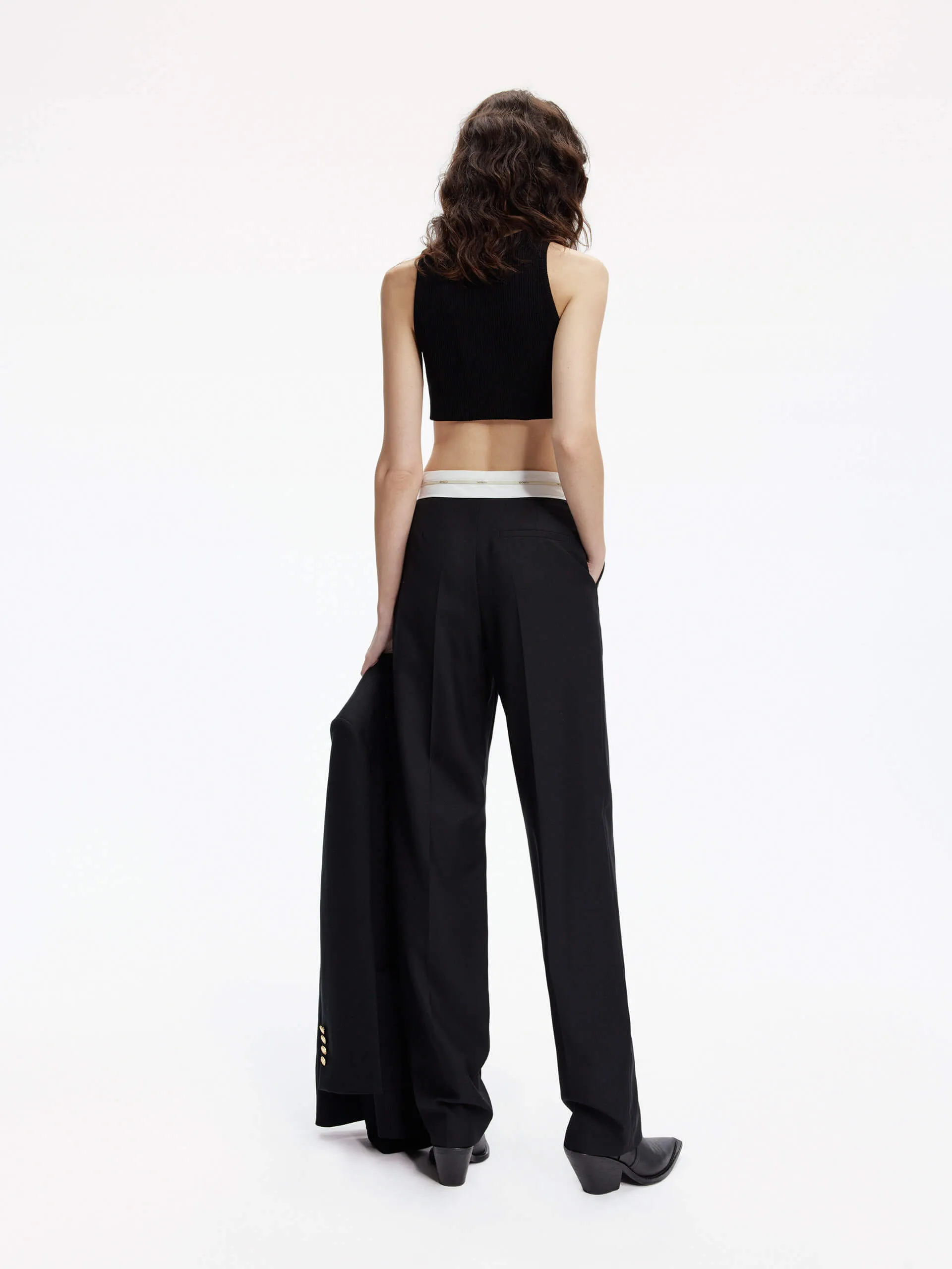 Contrast Waist Straight Pants sold by Mo&Co product image thumbnail 3