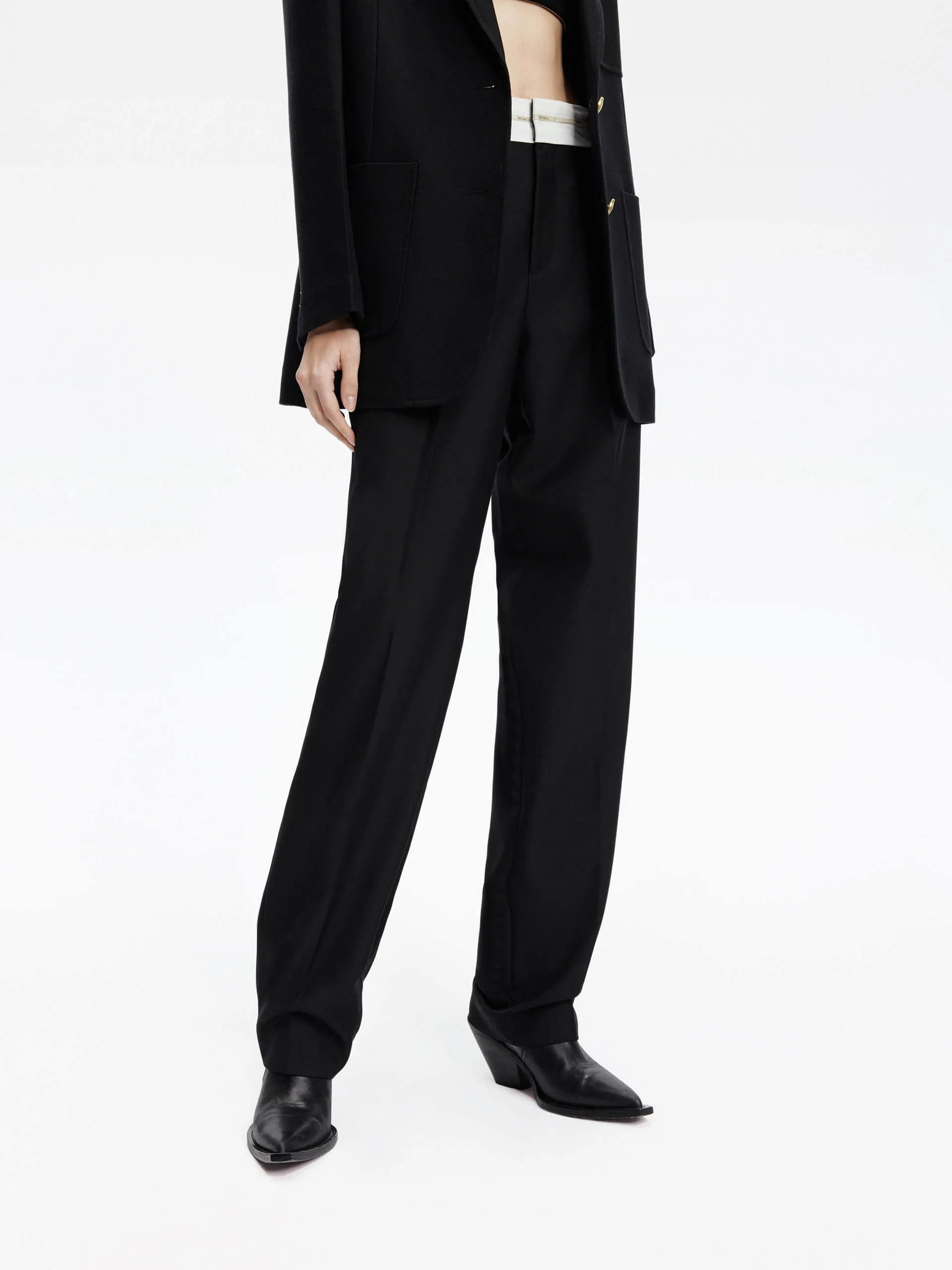 Contrast Waist Straight Pants sold by Mo&Co product image thumbnail 4