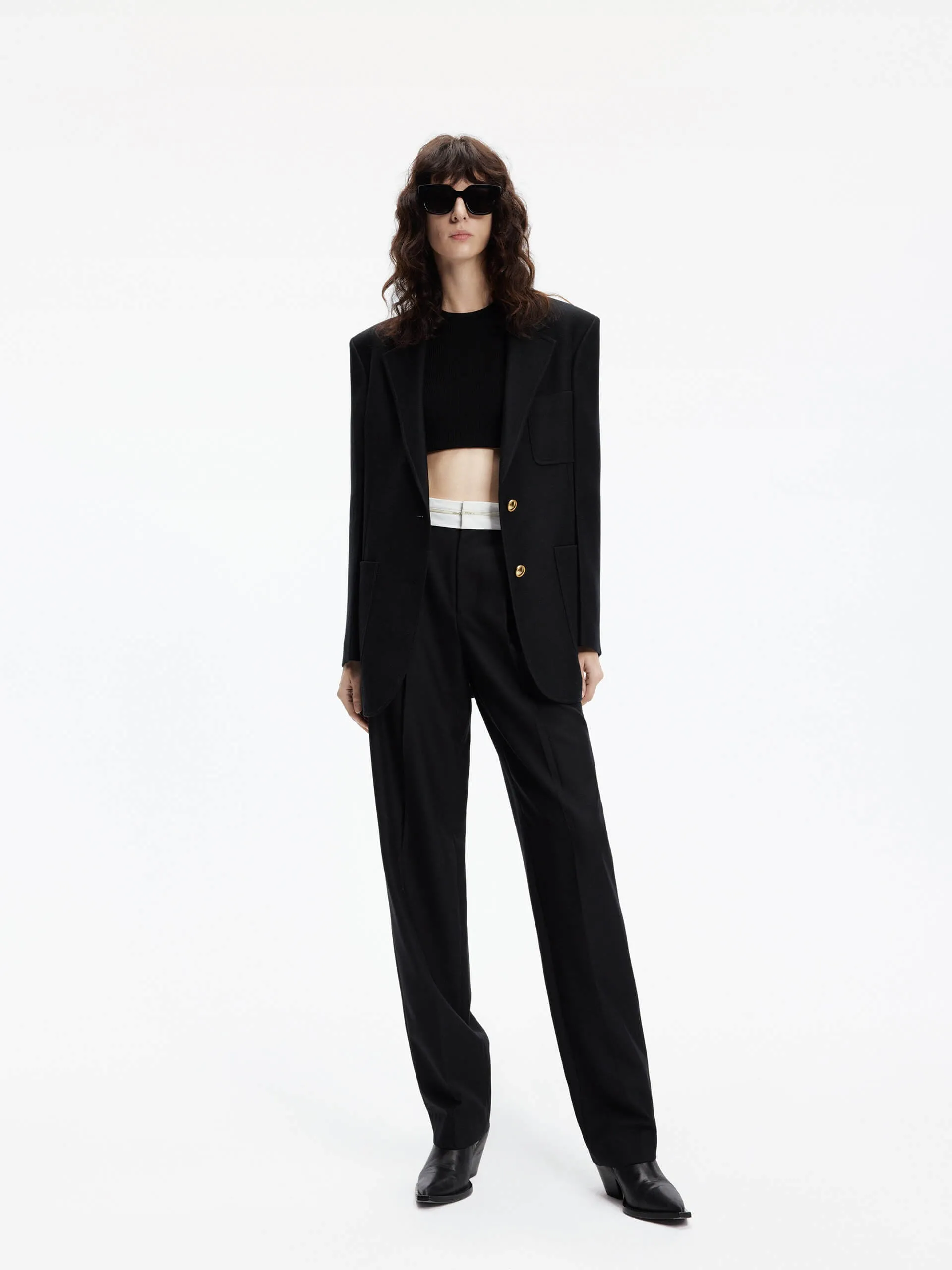 Contrast Waist Straight Pants sold by Mo&Co product image thumbnail 2
