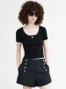 Contrast U-Neck Knit Top sold by Mo&Co