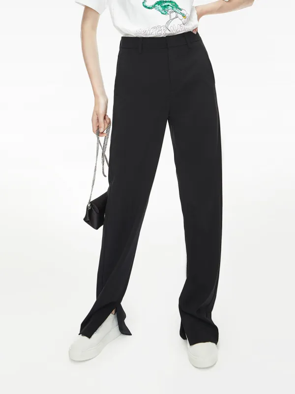 Straight Side Slit Suit Pants sold by Mo&Co