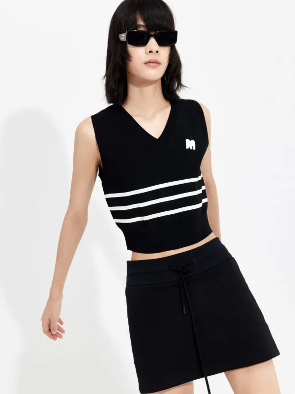 Striped Knitted Vest sold by Mo&Co