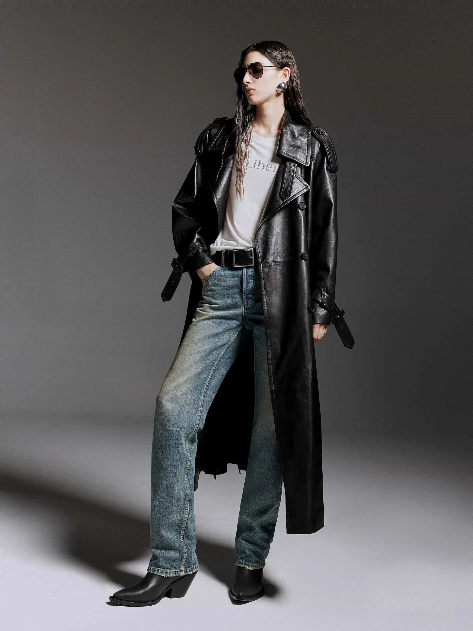 Belted Leather Coat sold by Mo&Co product image thumbnail 4