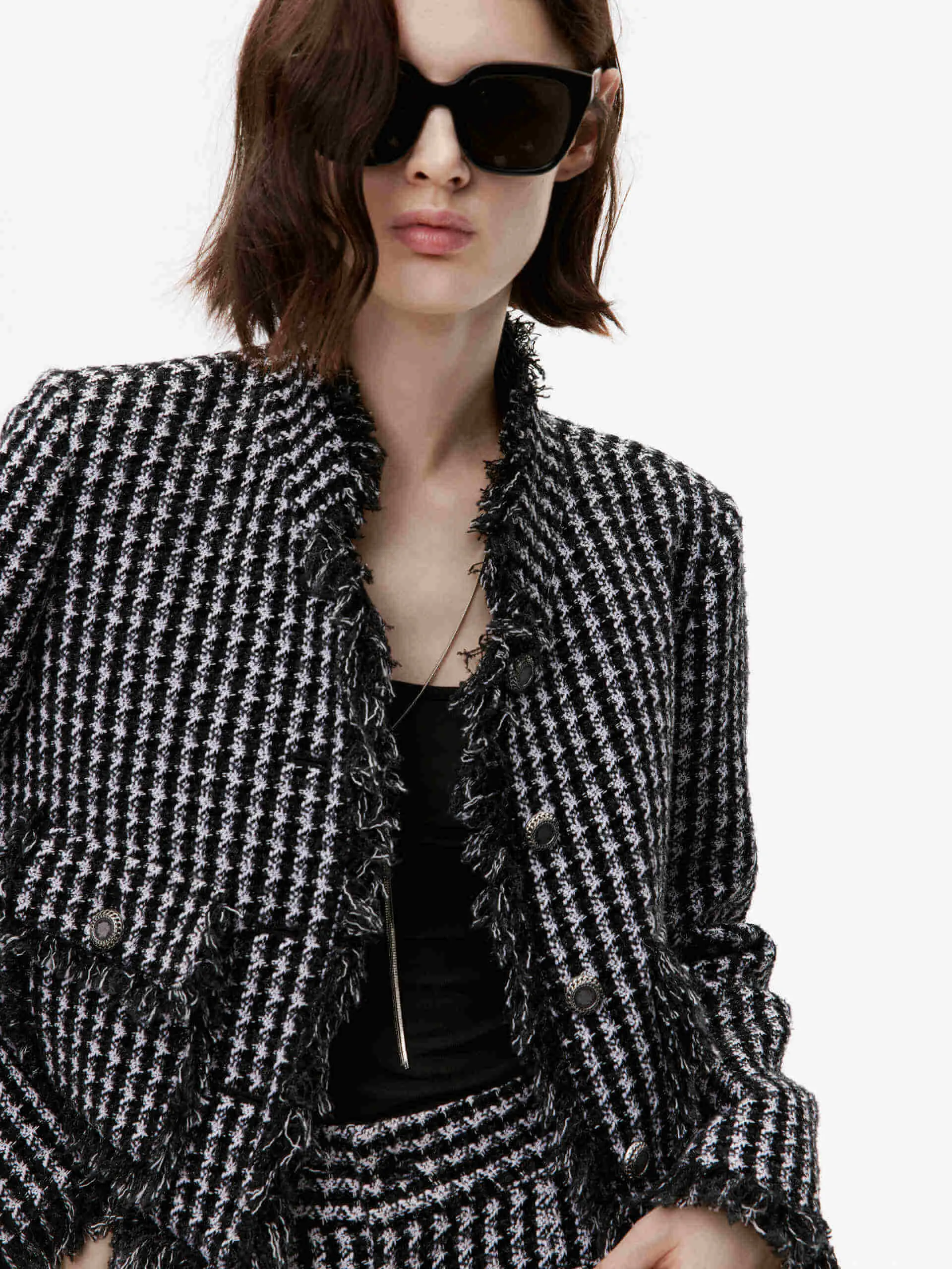 Houndstooth Pattern Jacket sold by Mo&Co