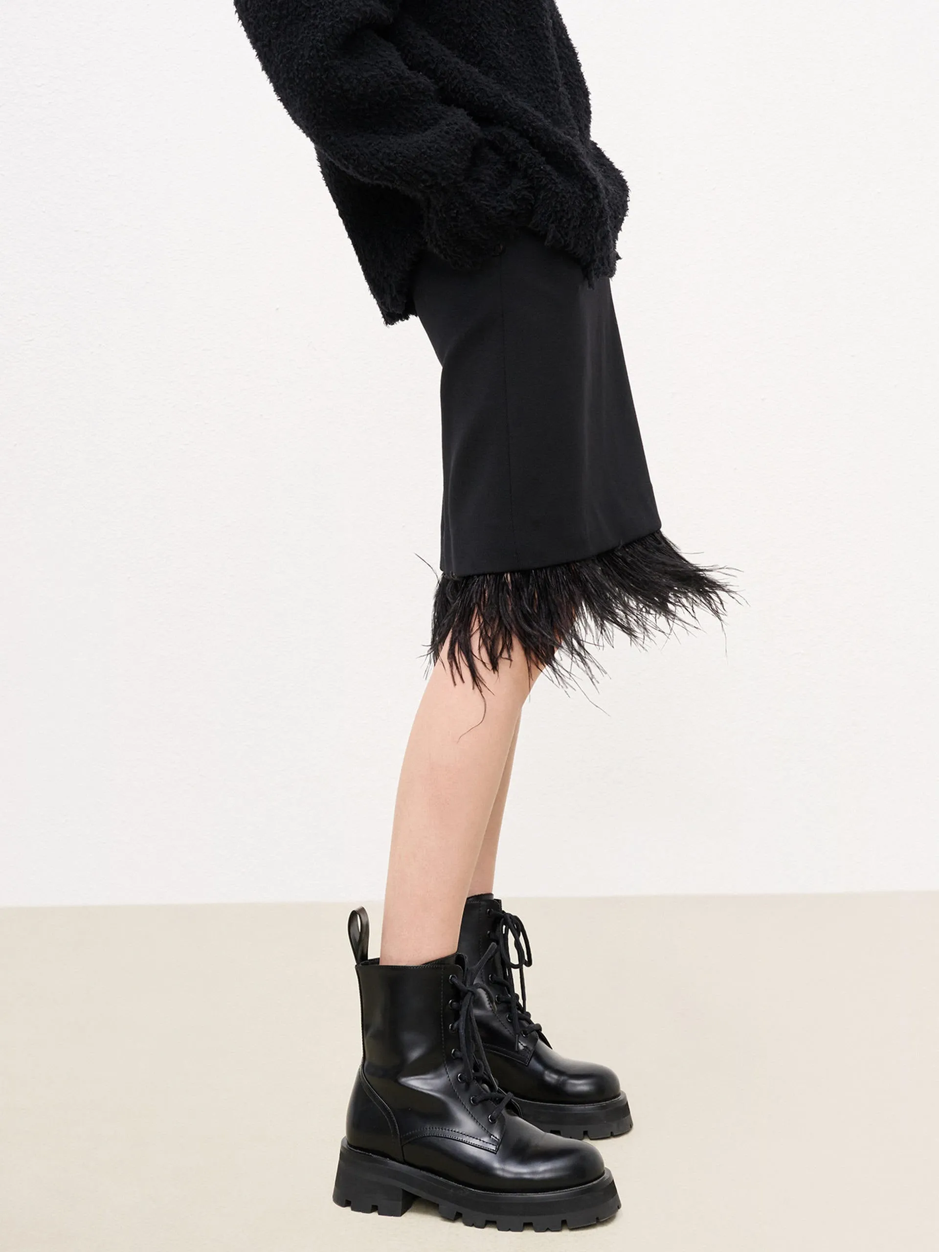 Detachable Feather Midi Skirt sold by Mo&Co product image thumbnail 3