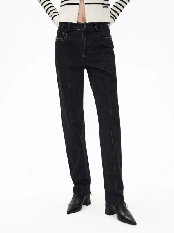 Raw Hem Cotton Jeans sold by Mo&Co