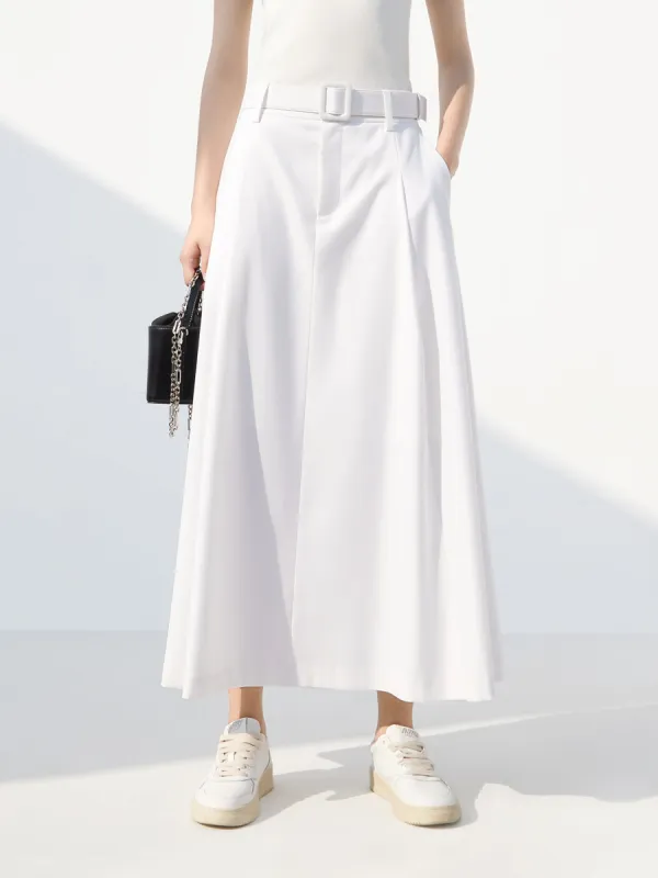 High Waist A Line Skirt with Belt sold by Mo&Co