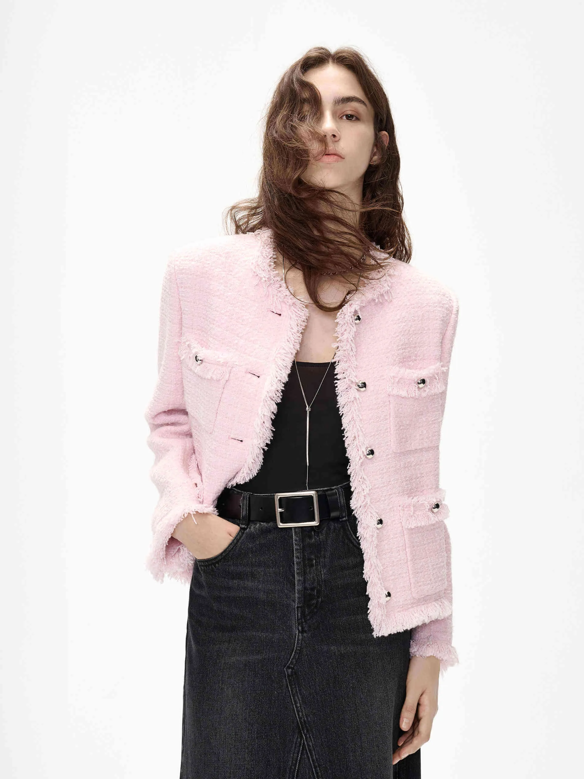 Tweed Textured Pocket Jacket sold by Mo&Co