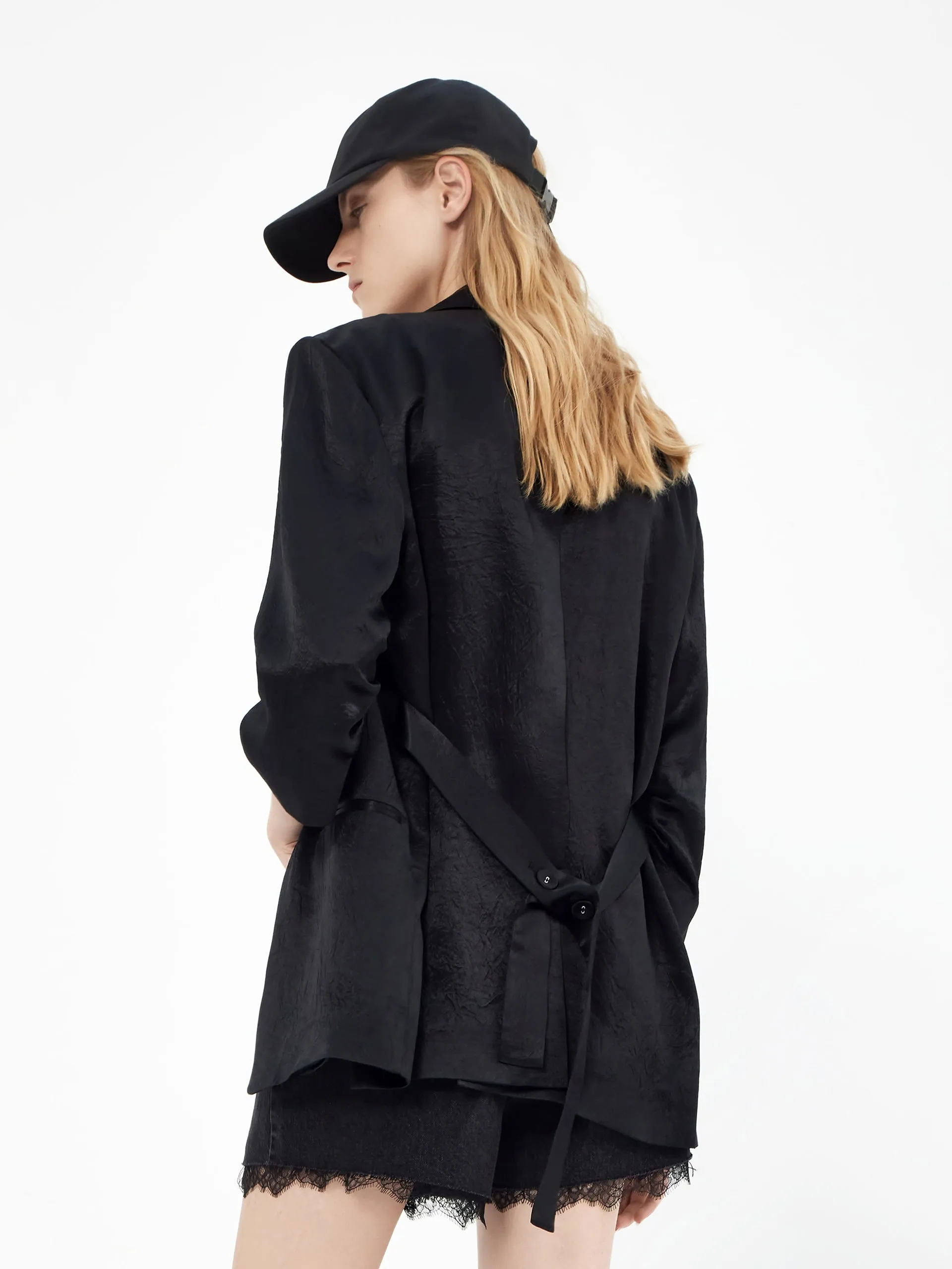 Solid Single Button Blazer sold by Mo&Co product image thumbnail 3