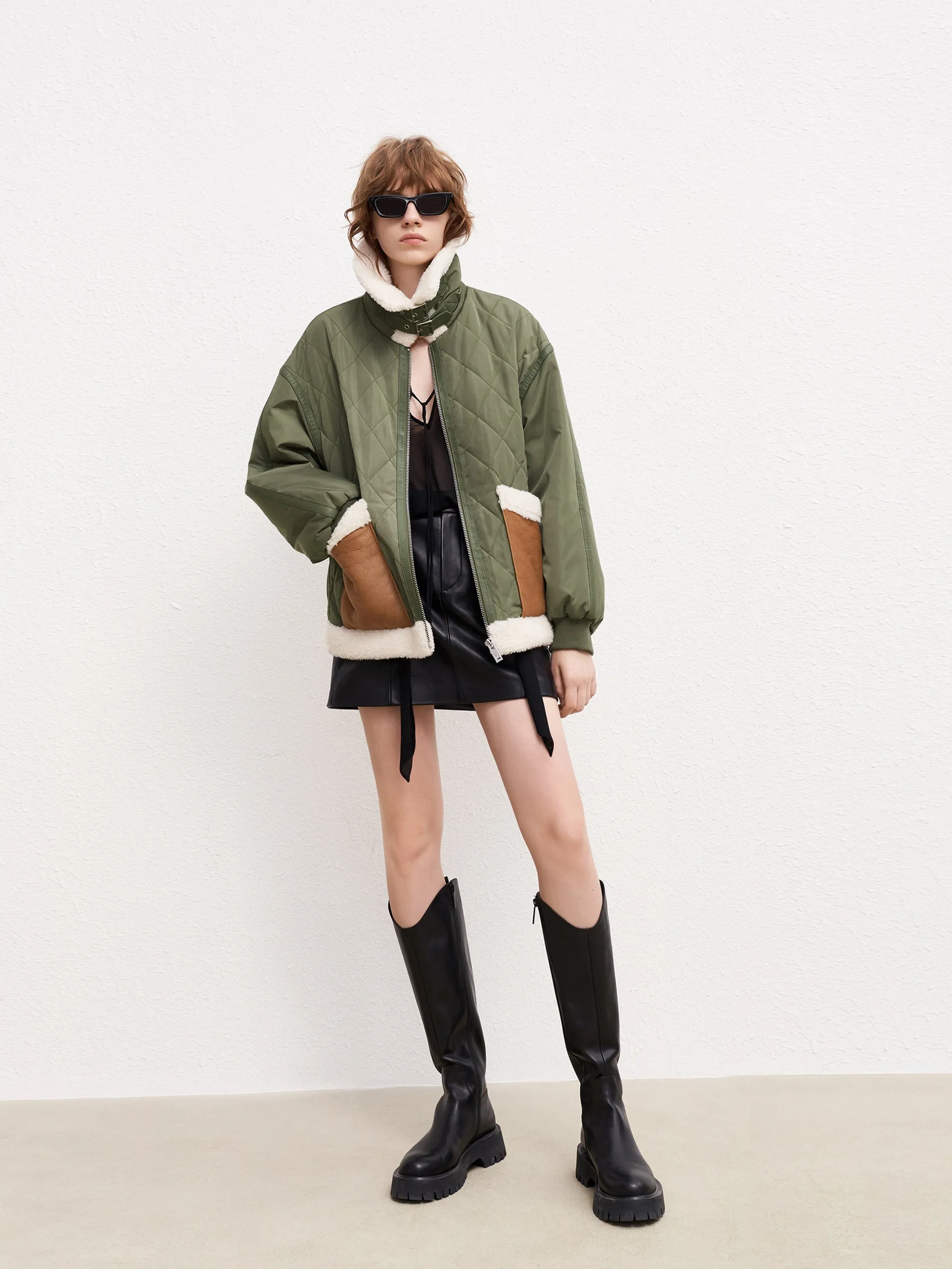 Contrast Panel Quilted Jacket sold by Mo&Co product image thumbnail 2