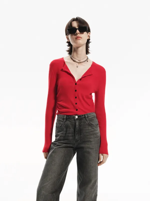 Soft Wool Knit Cardigan sold by Mo&Co