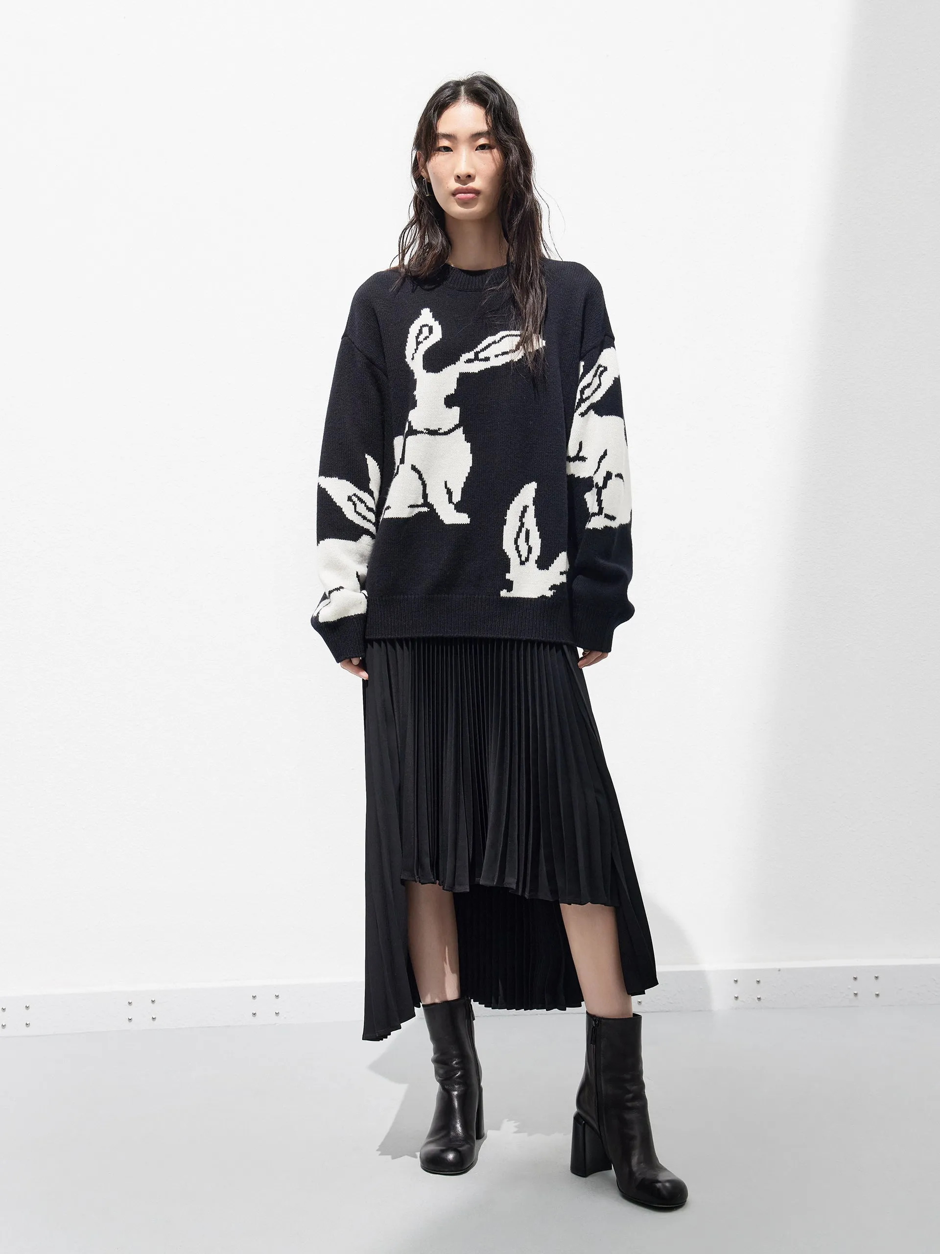 Asymmetric Pleated Skirt sold by Mo&Co product image thumbnail 2