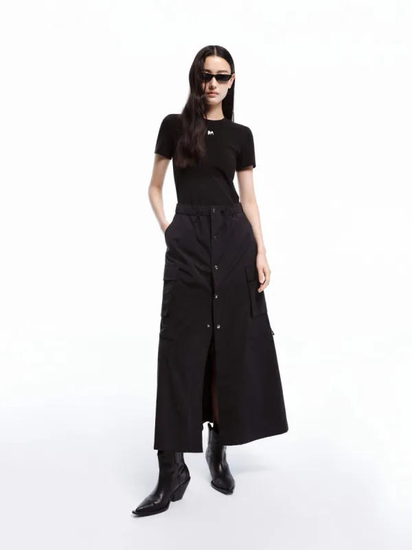 Paneled Drawstring Waist Dress sold by Mo&Co