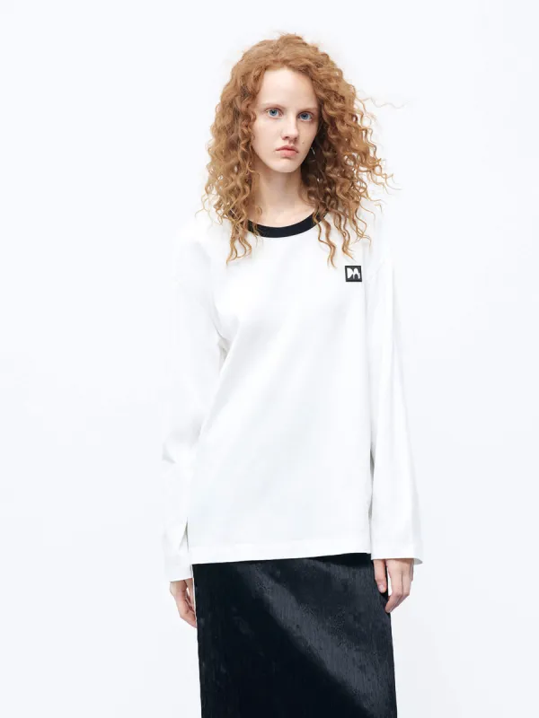 Contrast Neckline Cotton T-Shirt sold by Mo&Co