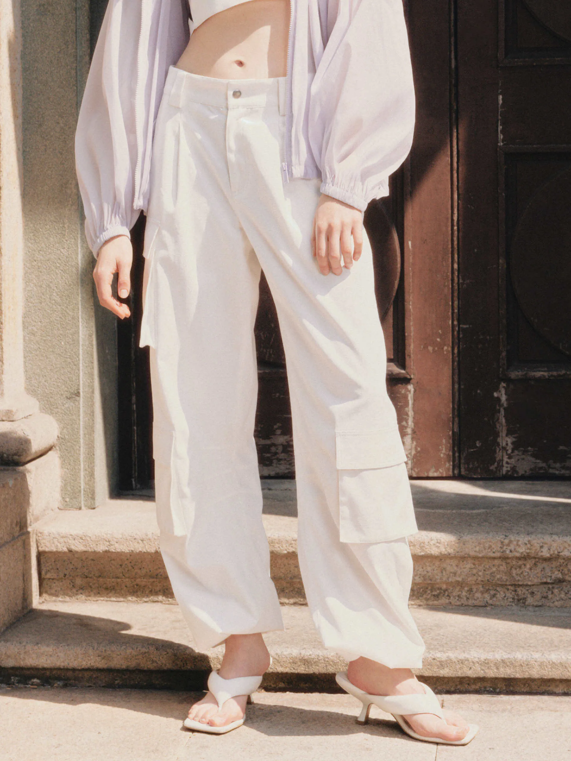 Pocket Detail Cargo Pants sold by Mo&Co