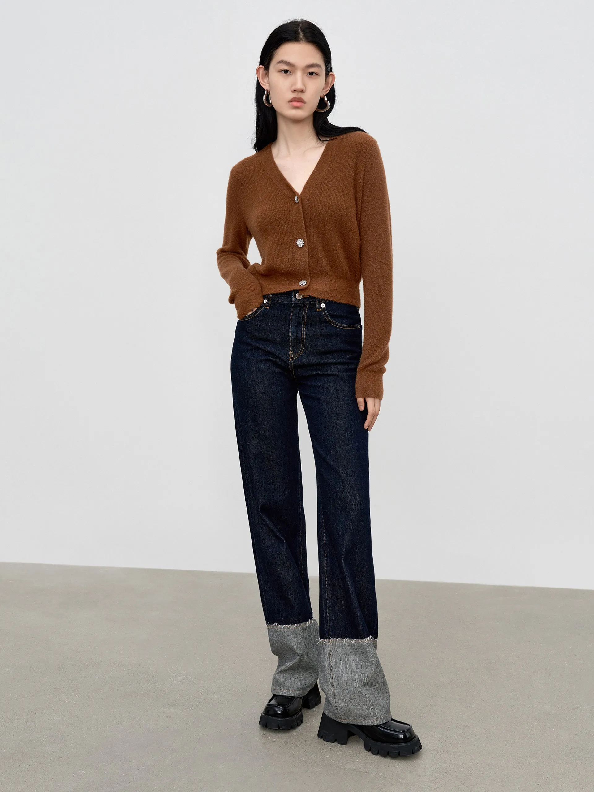 V-neck Knit Cardigan sold by Mo&Co product image thumbnail 3