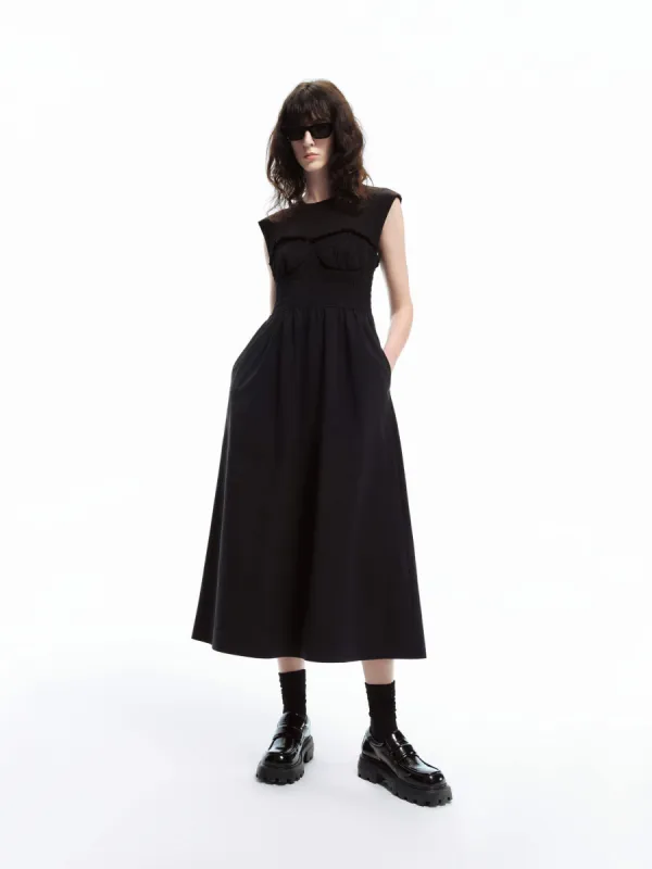 Smocked Waist Midi Dress sold by Mo&Co