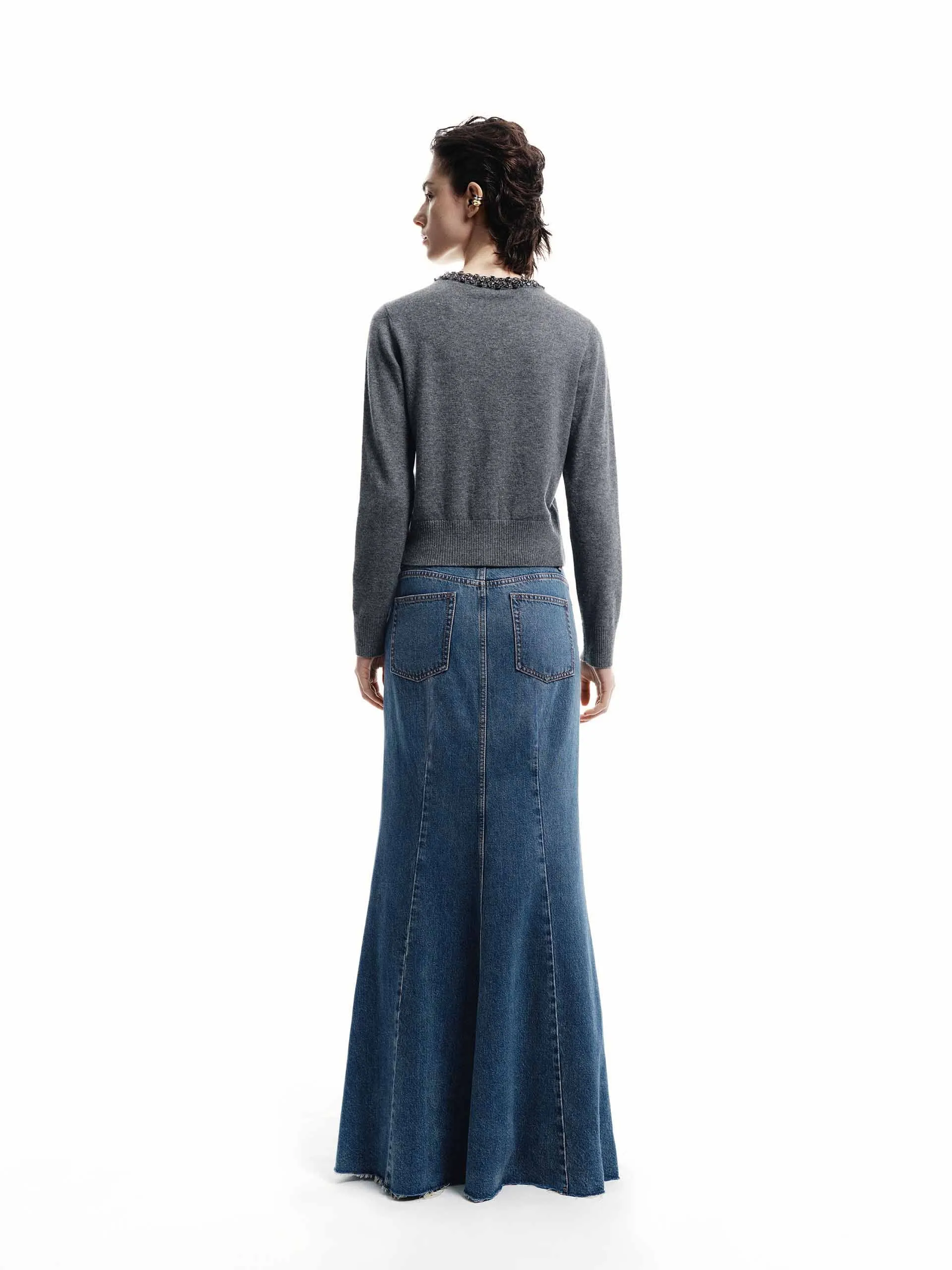 Crystal Collar Knit Cardigan sold by Mo&Co product image thumbnail 3