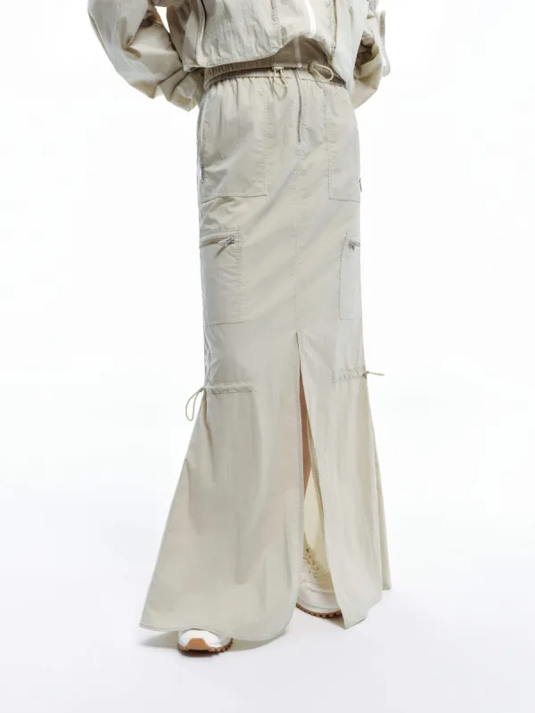 Drawstring Detail Maxi Skirt sold by Mo&Co