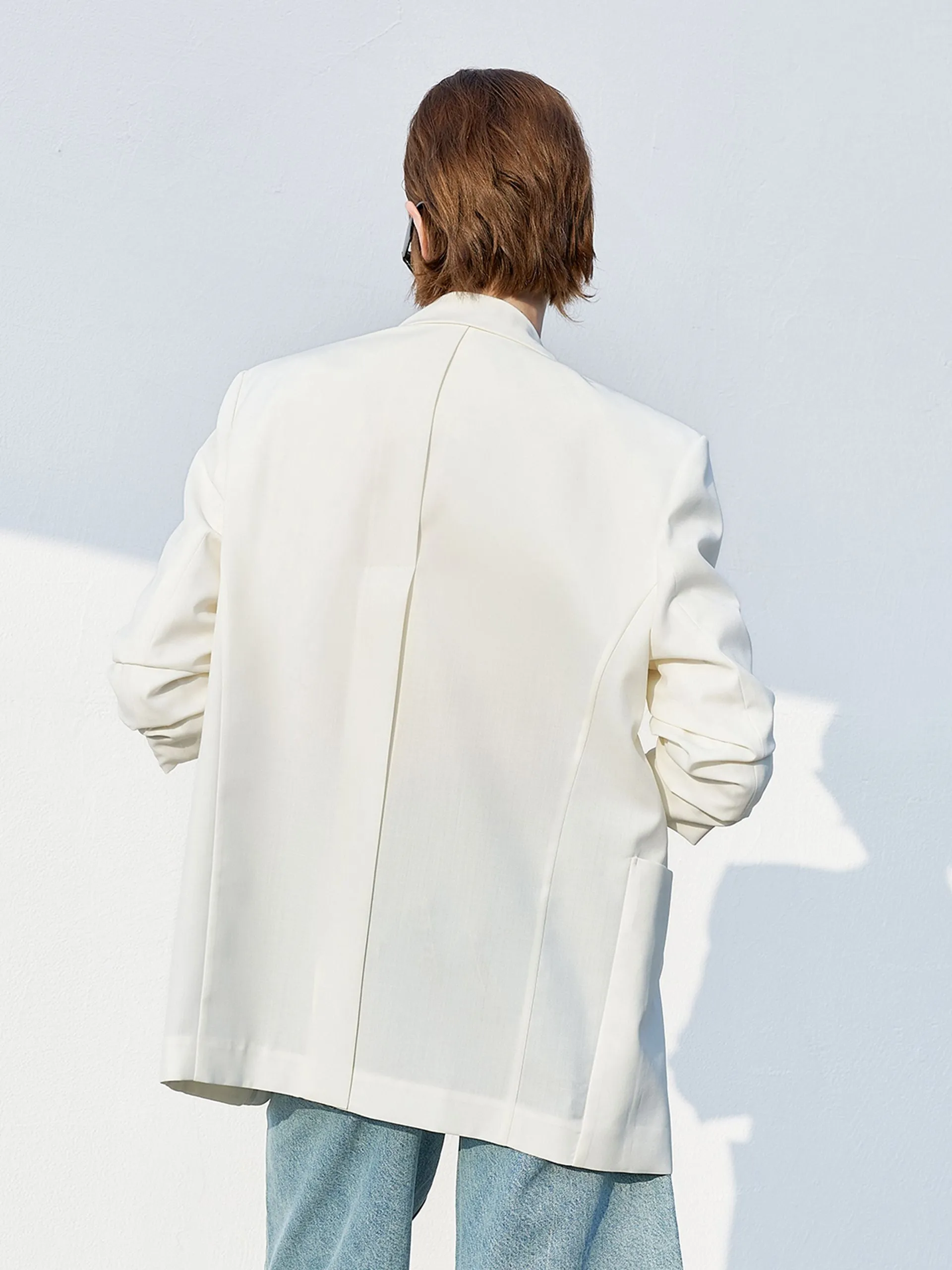 Wool Blend Midi Sleeve Blazer sold by Mo&Co product image thumbnail 5