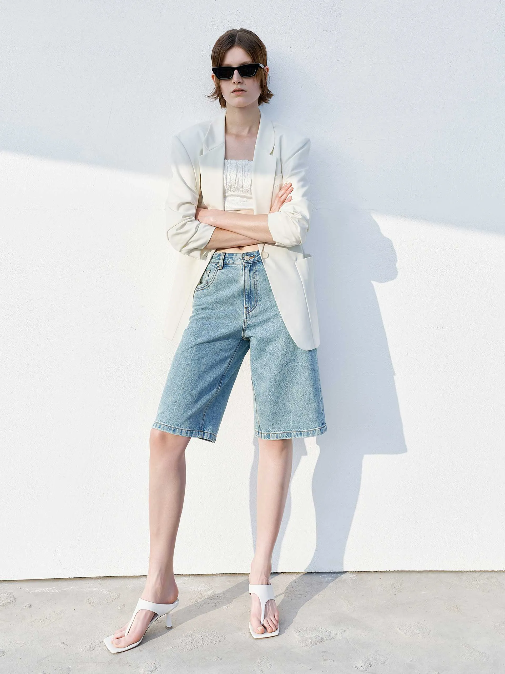 Wool Blend Midi Sleeve Blazer sold by Mo&Co product image thumbnail 3