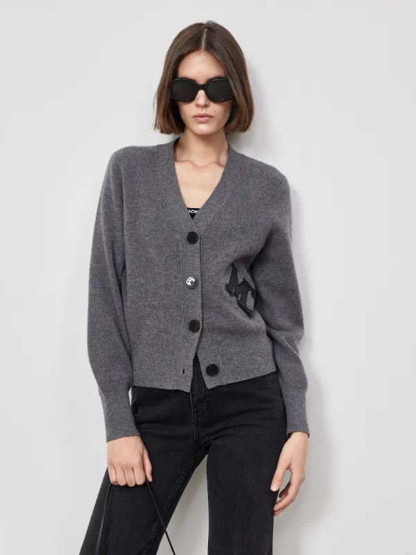 Merino Wool MC Print Cardigan sold by Mo&Co