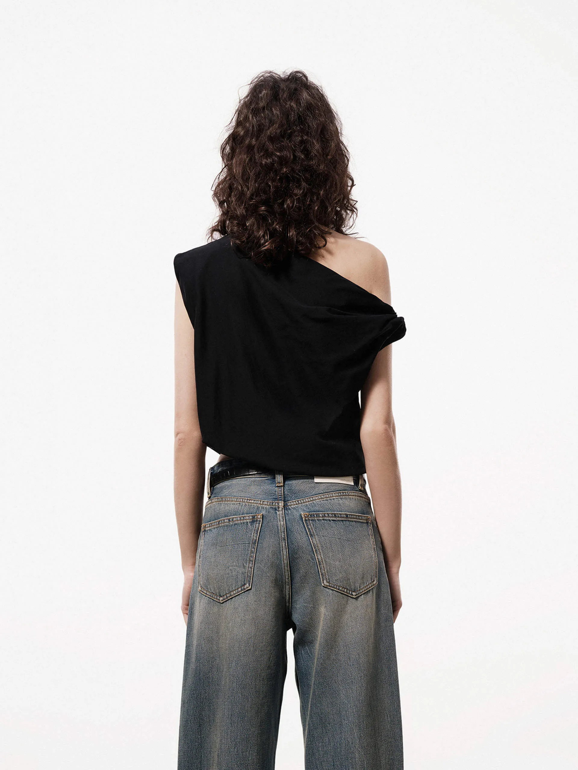 One Shoulder Cotton Top sold by Mo&Co product image thumbnail 3