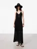 Linen Blend Crochet Dress sold by Mo&Co