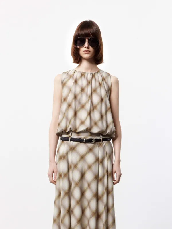 Plaid Sleeveless Top sold by Mo&Co