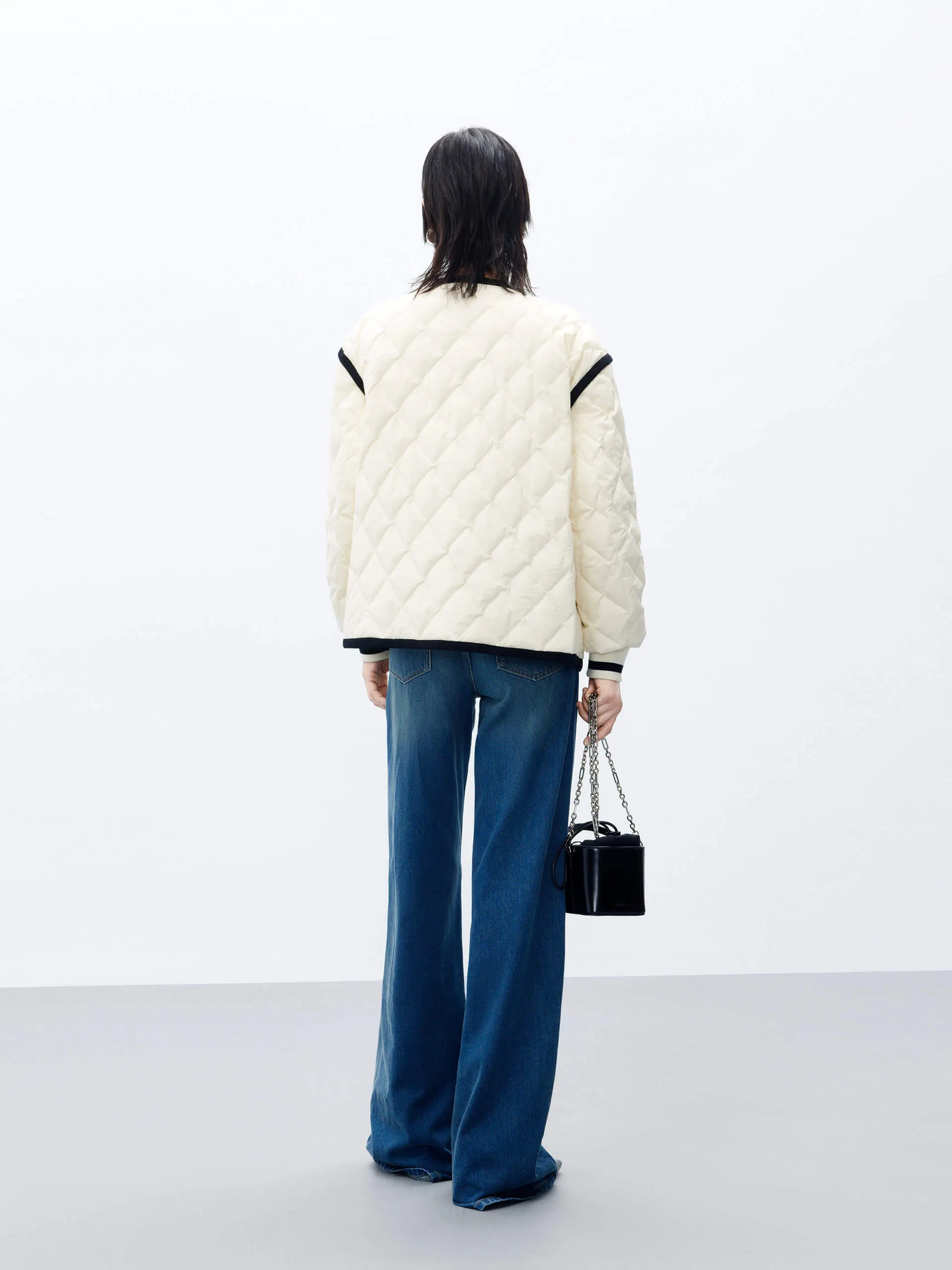 Contrast trim Quilted Shell Jacket sold by Mo&Co product image thumbnail 4