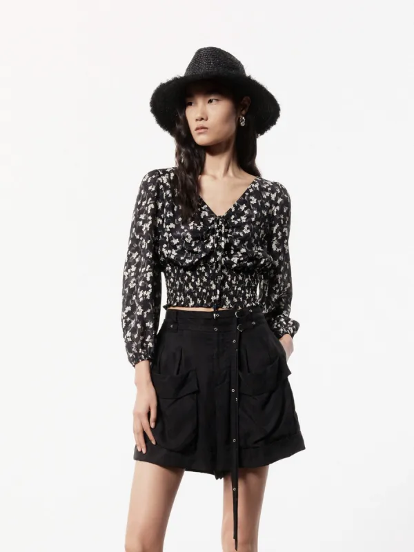 Front Tie Print Top sold by Mo&Co