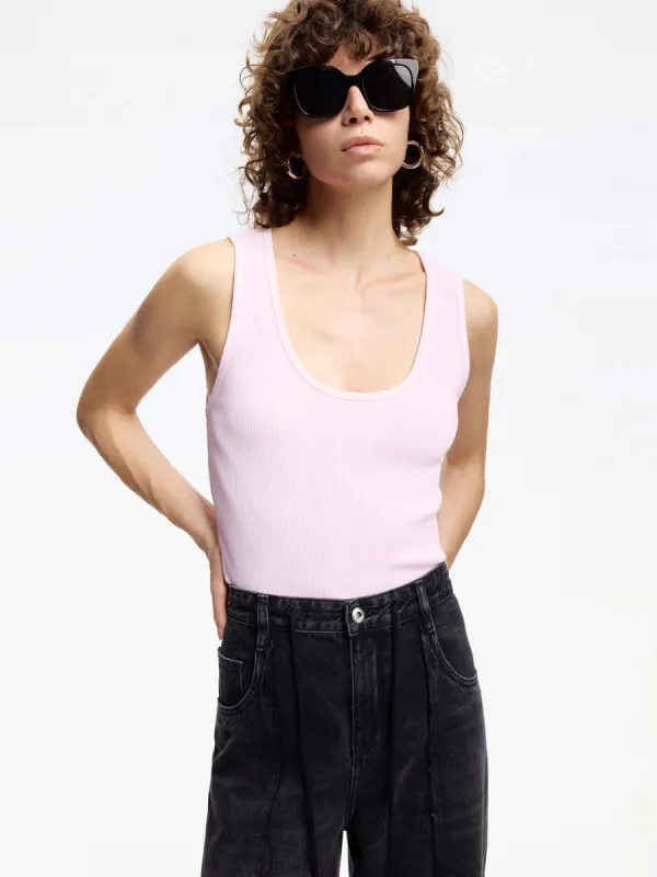 Scoop Neck Knitted Tank sold by Mo&Co