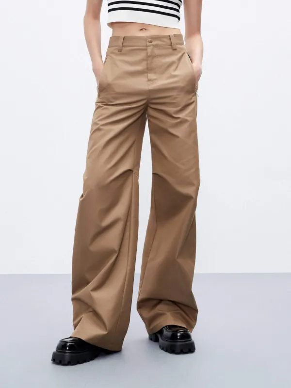 Knee Pleated Straight Pants sold by Mo&Co
