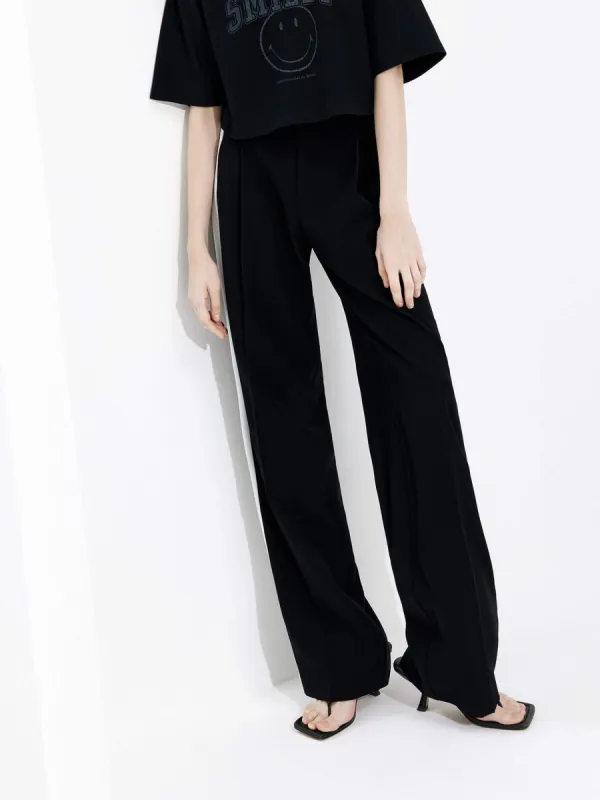 Contrast Trim Straight Pants sold by Mo&Co